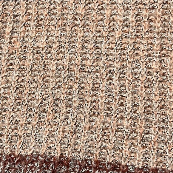 Heartloom Long Sleeve Knit sweater Medium Gray Mauve peach stripe - Picture 9 of 12